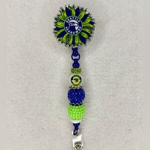 Seattle Seahawks Beaded Key Holder - Blue and Green